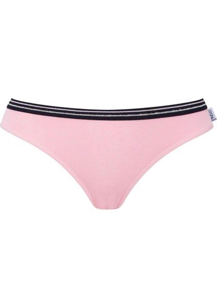 U.s Polo Assn. 66422 Kadın Pamuklu 3'lü Slip Külot-Pembe&Gri&Lacivert