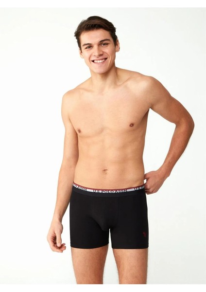 80489 Erkek Modal 2'li Boxer-Siyah-lacivert