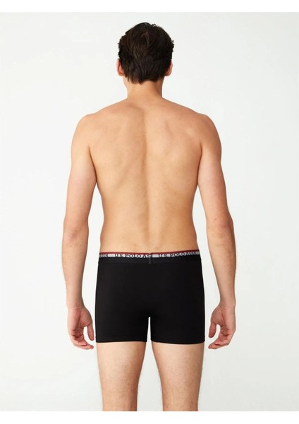 80489 Erkek Modal 2'li Boxer-Siyah-lacivert