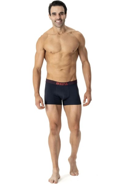 80521 Erkek Pamuklu 3'lü Boxer-Bordo-lacivert-antrasit indirimleri