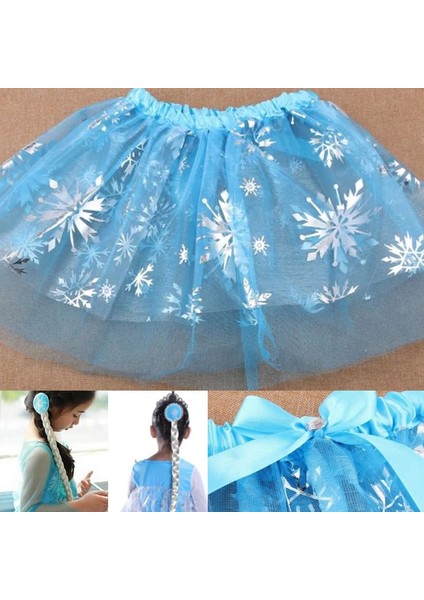 Etekli Postiş Saçlı Kostüm Seti 2 Parça 2-6 Yaş Arası