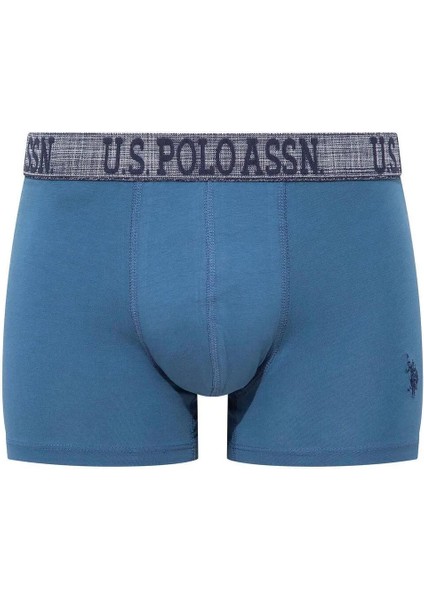 80503 Erkek Pamuklu 3'lü Boxer-Indigo-lacivert-baskılı
