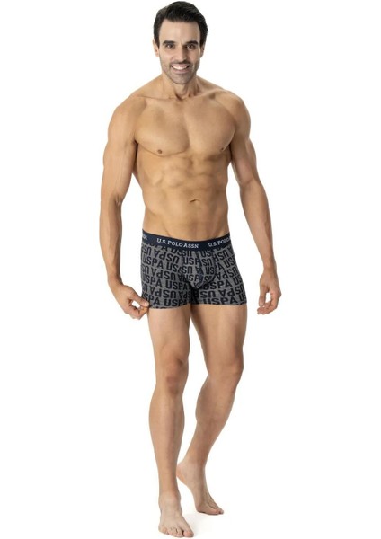 80503 Erkek Pamuklu 3'lü Boxer-Indigo-lacivert-baskılı indirimleri