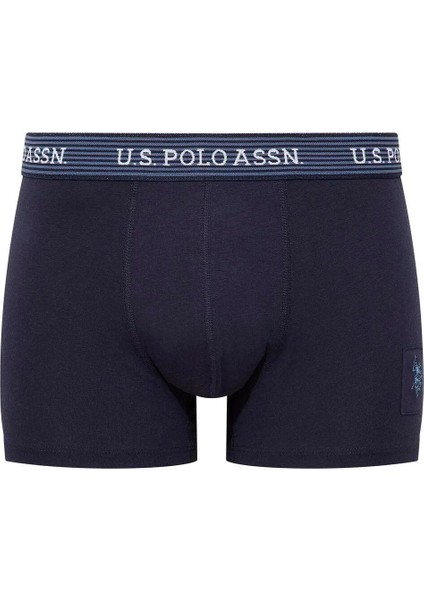 80515 Erkek Pamuklu 3'lü Boxer-Indigo-lacivert-baskılı