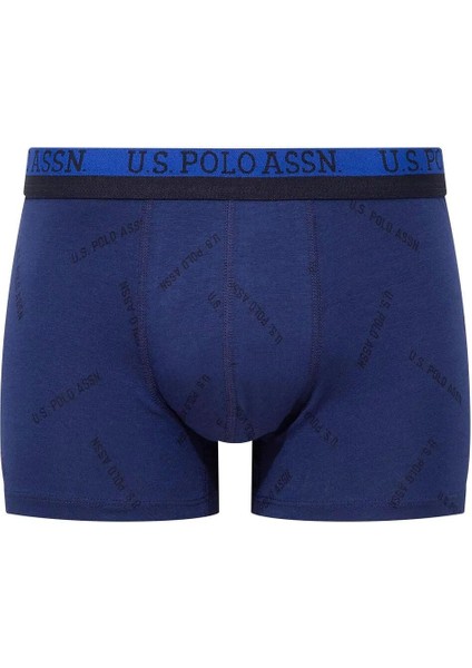 80522 Erkek Pamuklu 3'lü Boxer-Saks-lacivert-baskılı modelleri