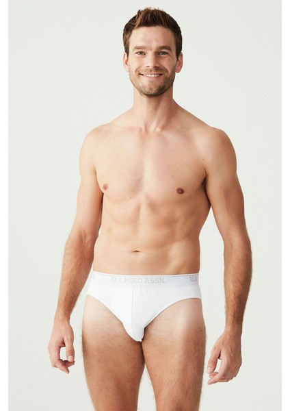 90003 Erkek Battal 3'lü Slip Külot-Beyaz