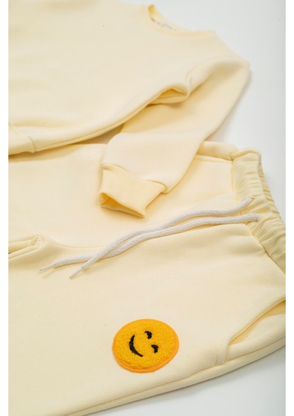 Sarı Emoji Nakışlı Sarı Alt Üst Takım