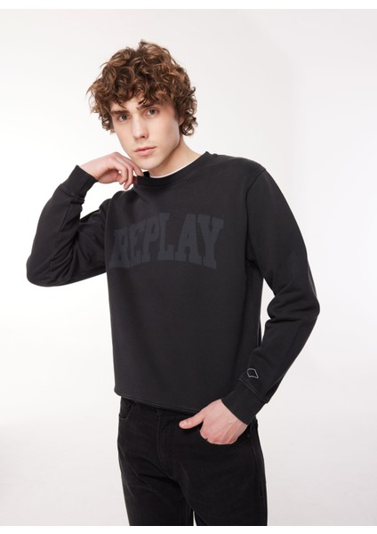 Bisiklet Yaka Siyah Erkek Sweatshırt M6714 099 Blackboard....