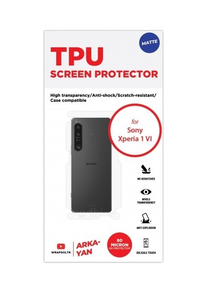 Sony Xperia 1 Vı Mat Arka ve Yan Koruyucu Tpu Film fiyatları