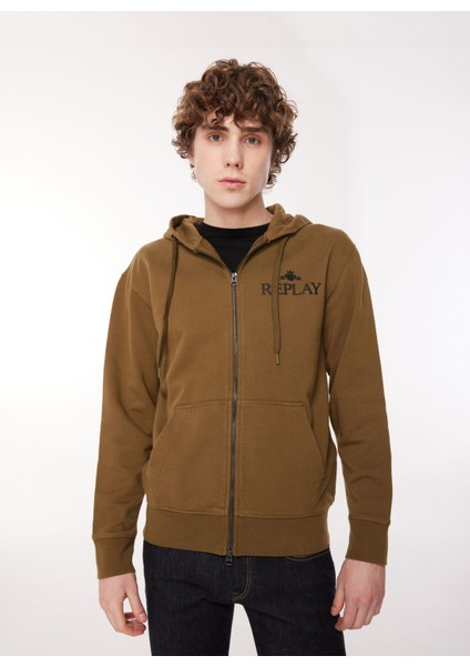 Kapüşon Yaka Haki Erkek Sweatshırt M6528 238 Army Green