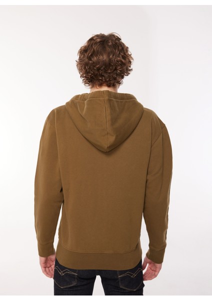 Kapüşon Yaka Haki Erkek Sweatshırt M6528 238 Army Green