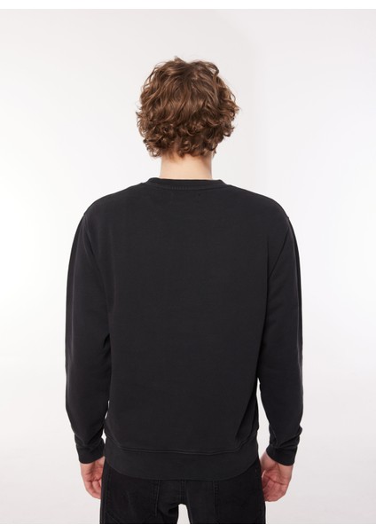 Bisiklet Yaka Siyah Erkek Sweatshırt M6714 099 Blackboard....