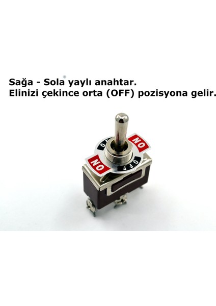 Toggle Switch 1-0-2 Yaylı Metal Anahtar 3 Pin 12V-220V 15A