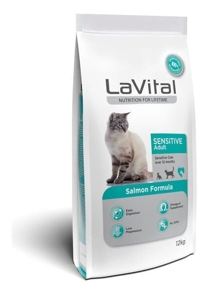 Lavital Sensitive Somonlu Yetişkin Kedi Maması 12 kg