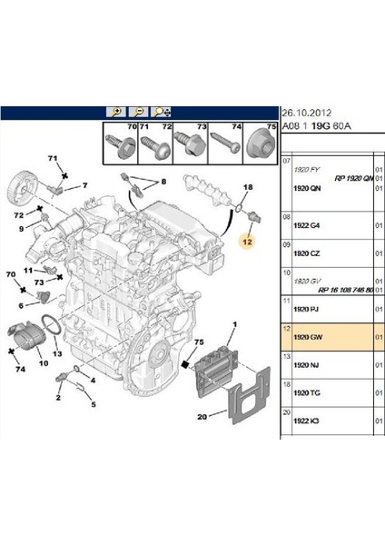 Enjektör Rail Müşürü 206 207 307 407 Bipper Expert Partner Berlingo Dw6 (1920GW-9813735580)