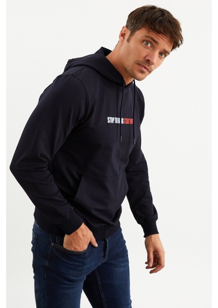 201952 Erkek Kapüşonlu Sweatshirt