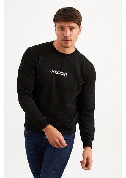 201951 Erkek Bisiklet Yaka Sweatshirt