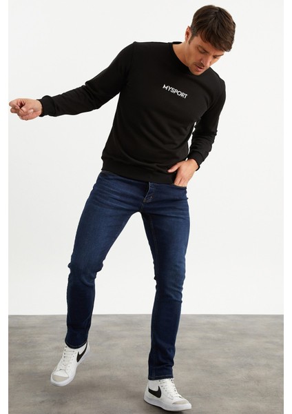 201951 Erkek Bisiklet Yaka Sweatshirt modelleri