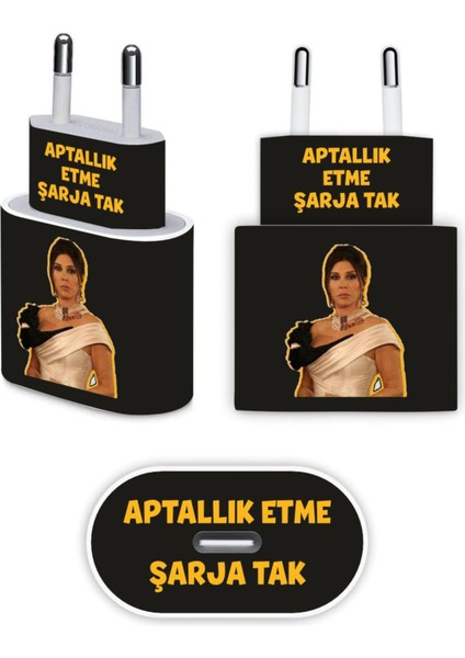 Iphone 20W Uyumlu Aptallık Etme Baskılı Full Kaplama Şarj Etiketi