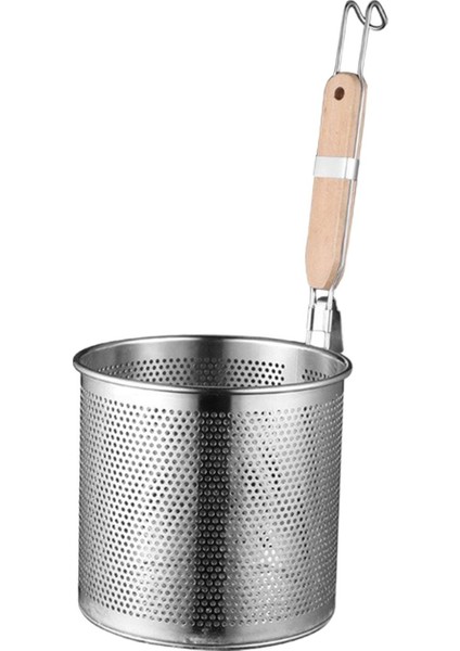 Ahşap Saplı Kevgir Erişte Sepetleri Spagetti Süzgeç Kaşık Kızartma 20CM Düz Saplı (Yurt Dışından)