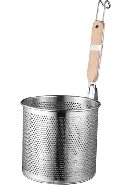 Ahşap Saplı Kevgir Erişte Sepetleri Spagetti Süzgeç Kaşık Kızartma 20CM Düz Saplı (Yurt Dışından)