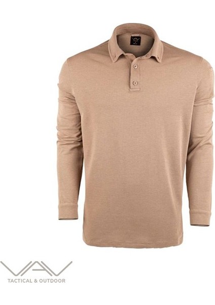 Outdoor Günlük Polo Yaka Lakost Erkek Uzun Kollu Sweatshirt Pamuklu Yazlık TLAC04