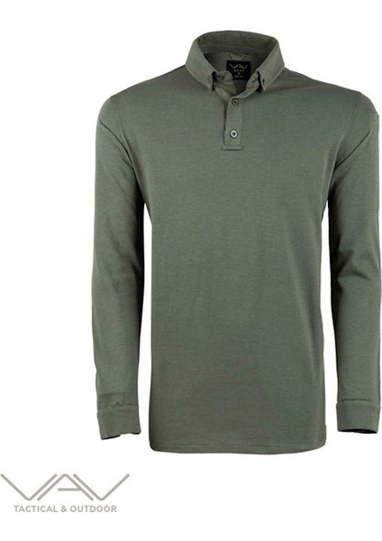 Outdoor Günlük Polo Yaka Lakost Erkek Uzun Kollu Sweatshirt Pamuklu Yazlık TLAC04