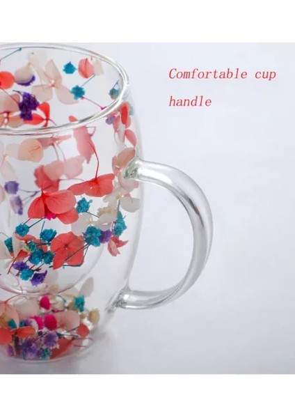 Organik Çiçekli Borosilikat Bardak 350 ml.