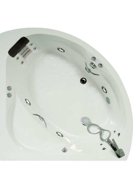 Cheyenne Oturmalı Oval Jakuzi 135x135, h:55 Party Hidromasaj Sistemli Küvet (Gövde + Metal ayak + Ön panel)