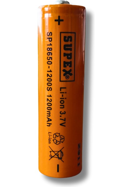 Belirtilmemiş SP-18650-1200 3.7V 1200MAH Li-Ion Pil Başlıklı