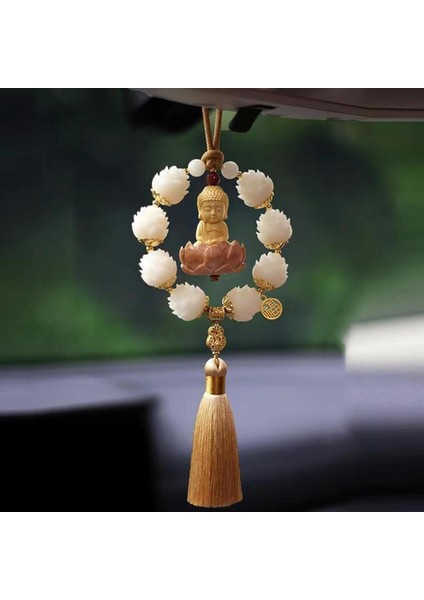 Buda Heykeli Dikiz I Kolye Hediye Püskül Asılı Dekorasyon Sarı (Yurt Dışından) indirimleri