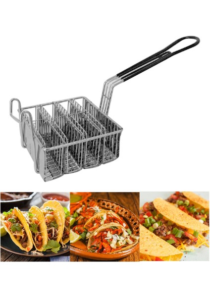 Paslanmaz Kızarmış Sepetği Kek Taco Sepeti Atıştırmalık Için 4 Orta (Yurt Dışından)