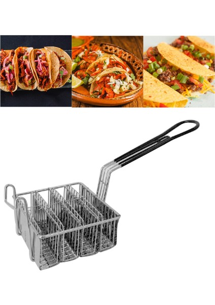 Paslanmaz Kızarmış Sepetği Kek Taco Sepeti Atıştırmalık Için 4 Orta (Yurt Dışından)