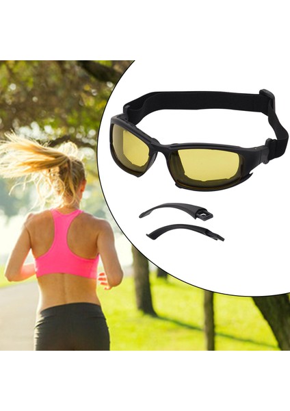 Spor Cam Gözlük Anti-Uv Rüzgar Geçirmez Unısex Dış Gideri Bisiklet Sarı B'yi Yapmak Için B Sarı B (Yurt Dışından)