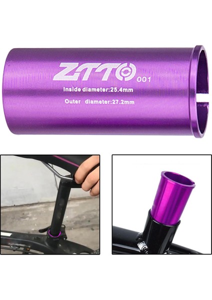 Bmx Dişli Parçaları Için Seatpost Shim 60MM Adaptörü 27,2 Ila 25,4 mm (Yurt Dışından)