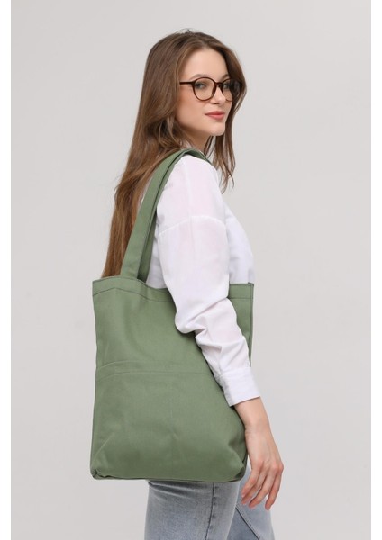3 Cepli Mint Yeşili Gabardin Çanta