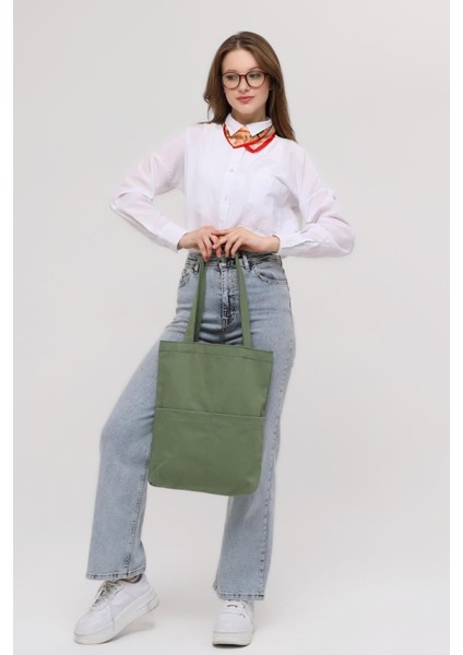 3 Cepli Mint Yeşili Gabardin Çanta fiyatları