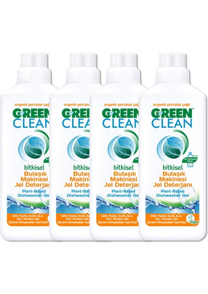 Green Clean Bulaşık Makinesi Jel Deterjanı 1000 ml x 4 Adet