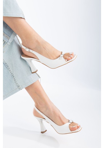 Felya Arkası Açık Topuklu Ayakkabı Bej modelleri