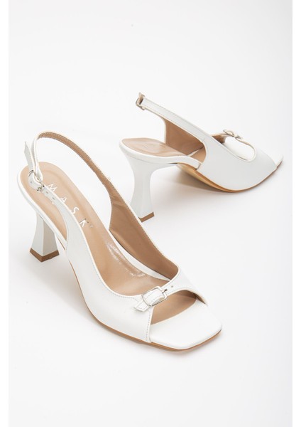 Felya Arkası Açık Topuklu Ayakkabı Bej fırsatları