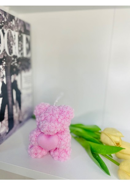 Rose Teddybear Dekoratif Kokulu Mum (Büyük)