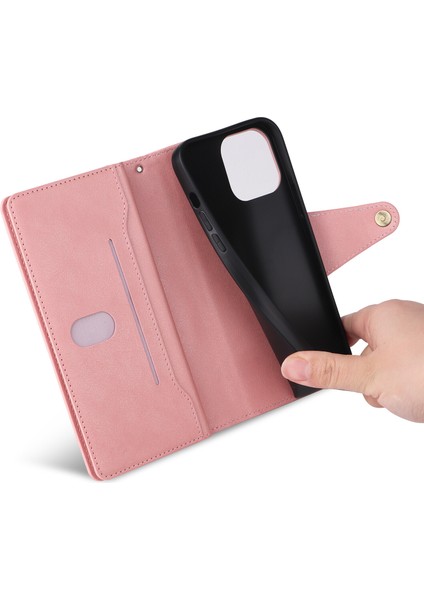 Ile Uyumluiphone 12 Pro Max Mıknatıslı Deri Zip Cüzdan Kart Sahibi (Yurt Dışından)