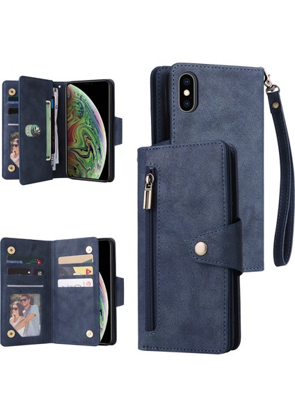 Ile Uyumluiphone Xs Max Mıknatıslı Deri Zip Cüzdan Kart Sahibi (Yurt Dışından)