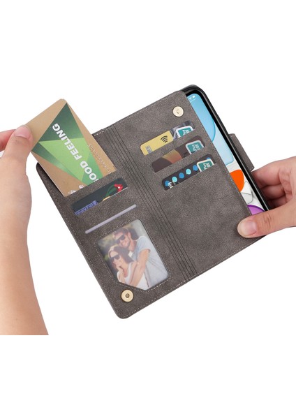 Ile Uyumluiphone 11 Mıknatıslı Deri Zip Cüzdan Kart Sahibi (Yurt Dışından) fiyatları