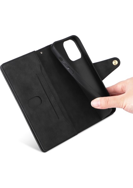 Ile Uyumluiphone 13 Pro Mıknatıslı Deri Zip Cüzdan Kart Sahibi (Yurt Dışından) modelleri