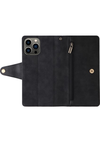 Ile Uyumluiphone 13 Pro Mıknatıslı Deri Zip Cüzdan Kart Sahibi (Yurt Dışından) fırsatları