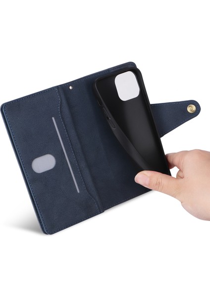 Ile Uyumluiphone 13 Mini Mıknatıslı Deri Zip Cüzdan Kart Sahibi (Yurt Dışından) fırsatları