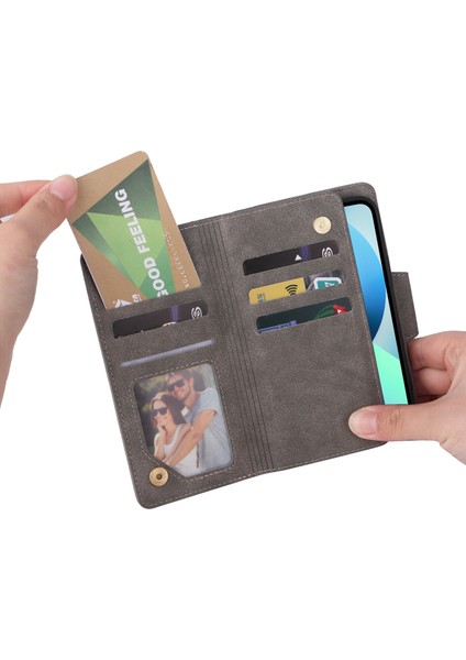 Ile Uyumluiphone 13 Mini Mıknatıslı Deri Zip Cüzdan Kart Sahibi (Yurt Dışından) indirimleri