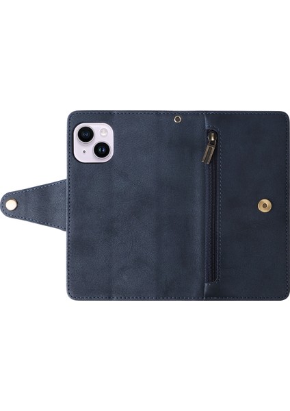 Ile Uyumluiphone 14 Max Mıknatıslı Deri Zip Cüzdan Kart Sahibi (Yurt Dışından)