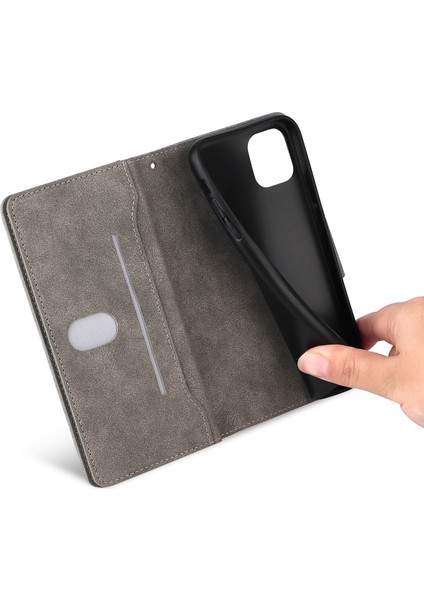 Ile Uyumluiphone 11 Pro Max Mıknatıslı Deri Zip Cüzdan Kart Sahibi (Yurt Dışından)